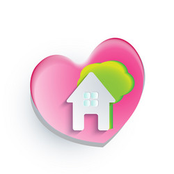 House and heart logo Royalty Free Vector Image
