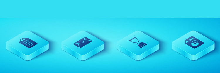 set isometric to do list or planning mail and e vector image