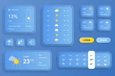 Weather App UI Elements vector image