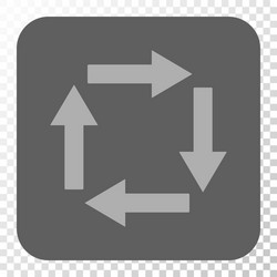 circulation arrows rounded square button vector image