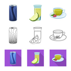 isolated object of drink and bar symbol set vector image