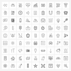ui set 81 basic line icons analytics heart vector image