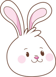 Beautiful rabbit smiling face cartoon vector