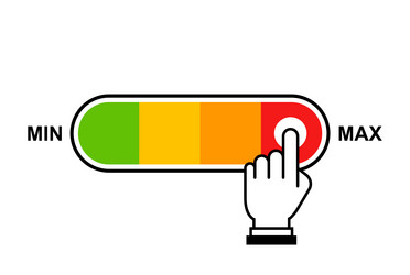 cursor switches the slider to maximum mode vector image