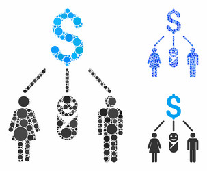 Family budget mosaic icon round dots vector