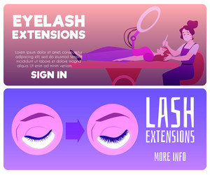 set of website banner templates about eyelash vector