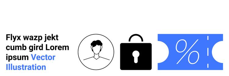 user authentication secure lock and discount vector image