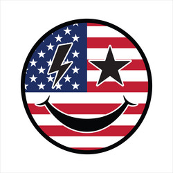 american happy face flag t-shirt design Vector Image