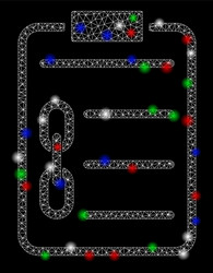 bright mesh 2d blockchain contract with flash vector image
