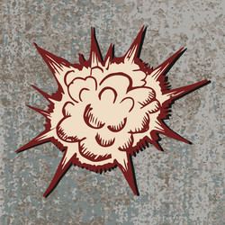 comic explosion bomb vector