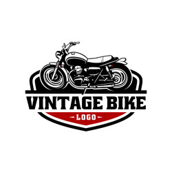 Custom classic motorcycle logo vector