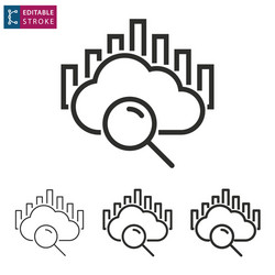 data analysis line icon on white background vector image