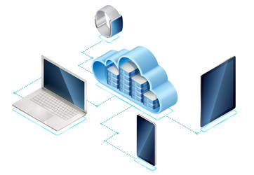 Data Network Management - Isometric vector image
