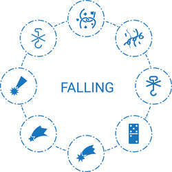 5 falling icons Royalty Free Vector Image - VectorStock