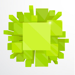 3D Green Abstract Cube Background vector image
