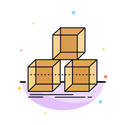 arrange design stack 3d box flat color icon vector image