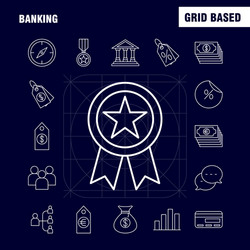 banking line icon for web print and mobile uxui vector image