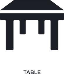 black table isolated icon simple element from vector image