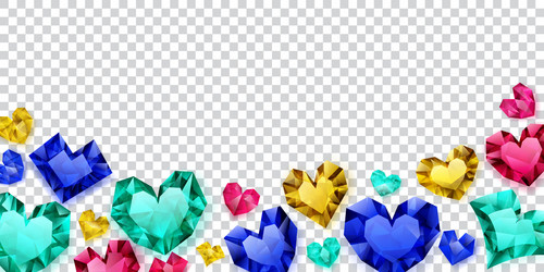 Crystal hearts vector