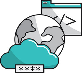 isolated web hosting design vector image