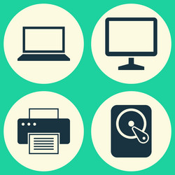 notebook icons set collection of desktop vector image
