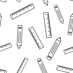 pencil with rule seamless pattern background vector image