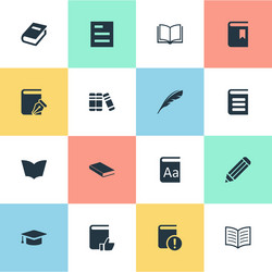 set of simple reading icons vector image