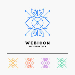 ar augmentation cyber eye lens 5 color line web vector image