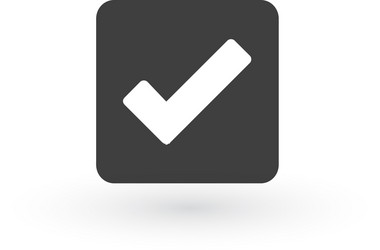 check mark icon in square isolated on white vector image