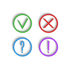 check marks 3d icons green checkmark red cross vector