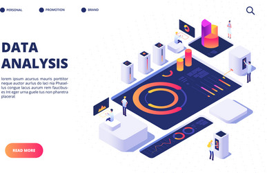 data analysis concept business team build digital vector image