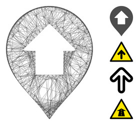 hatched forward up arrow marker mesh vector image