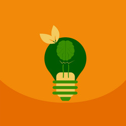 light save planet on ecology style lamp with brain vector image