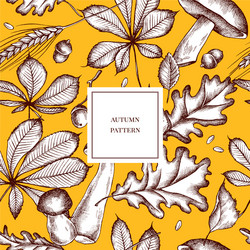 seamless pattern of autumn hand vector image