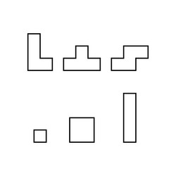 set of color tetris block puzzle icon vector image