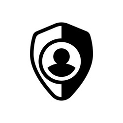 Shield with avatar personal data protection flat vector