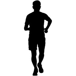 Black Silhouettes Running Men Sprinting Vector Image
