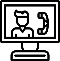 customer support linear style icon design vector image