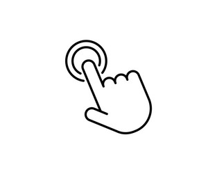 double tap line icon hand click linear style sign vector image