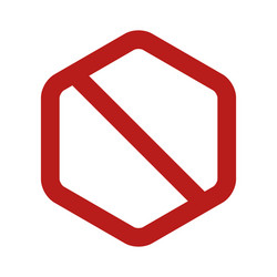 empty hexagonal no sign prohibition symbol vector image