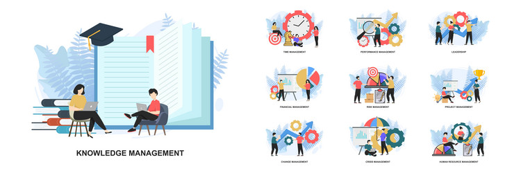 set of web page design templates for management vector image