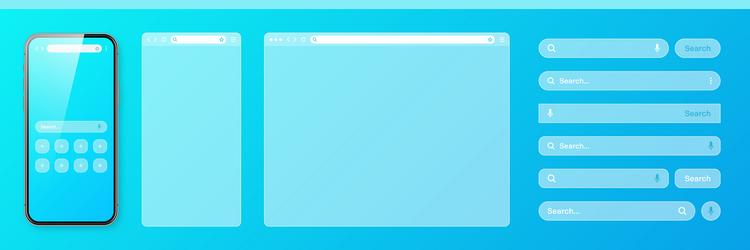 smartphone transparent internet browser window vector image