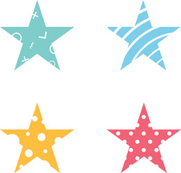 star shapes with patterns inside - stripes circles vector image