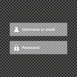 username or email and password button set vector