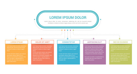 flowchart with 5 elements vector image