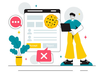 internet cookies technology featuring tracking vector image