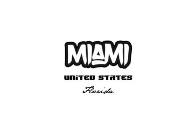Miami Graffiti Typography Vector Image