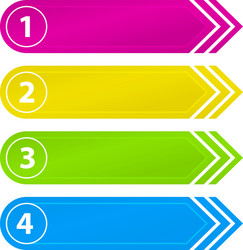 numbered website buttons with arrow vector image