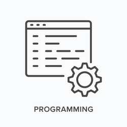 programming flat line icon outline vector image