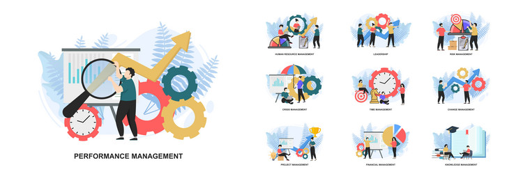 set of web page design templates for management vector image